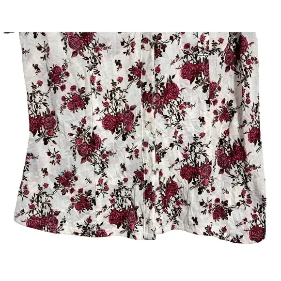 Torrid Rose Floral Button button Blouse Sz 0 Lightweight Casual Size 0 (12) - Picture 7 of 10